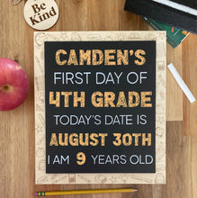 Load image into Gallery viewer, First Day of School Chalkboard Sign | First Day of School Sign | First Day of School Name Sign
