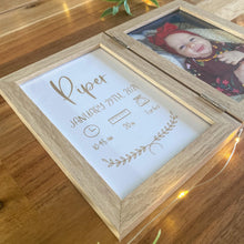 Load image into Gallery viewer, Birth Announcement | Double-Hinged Picture Frame
